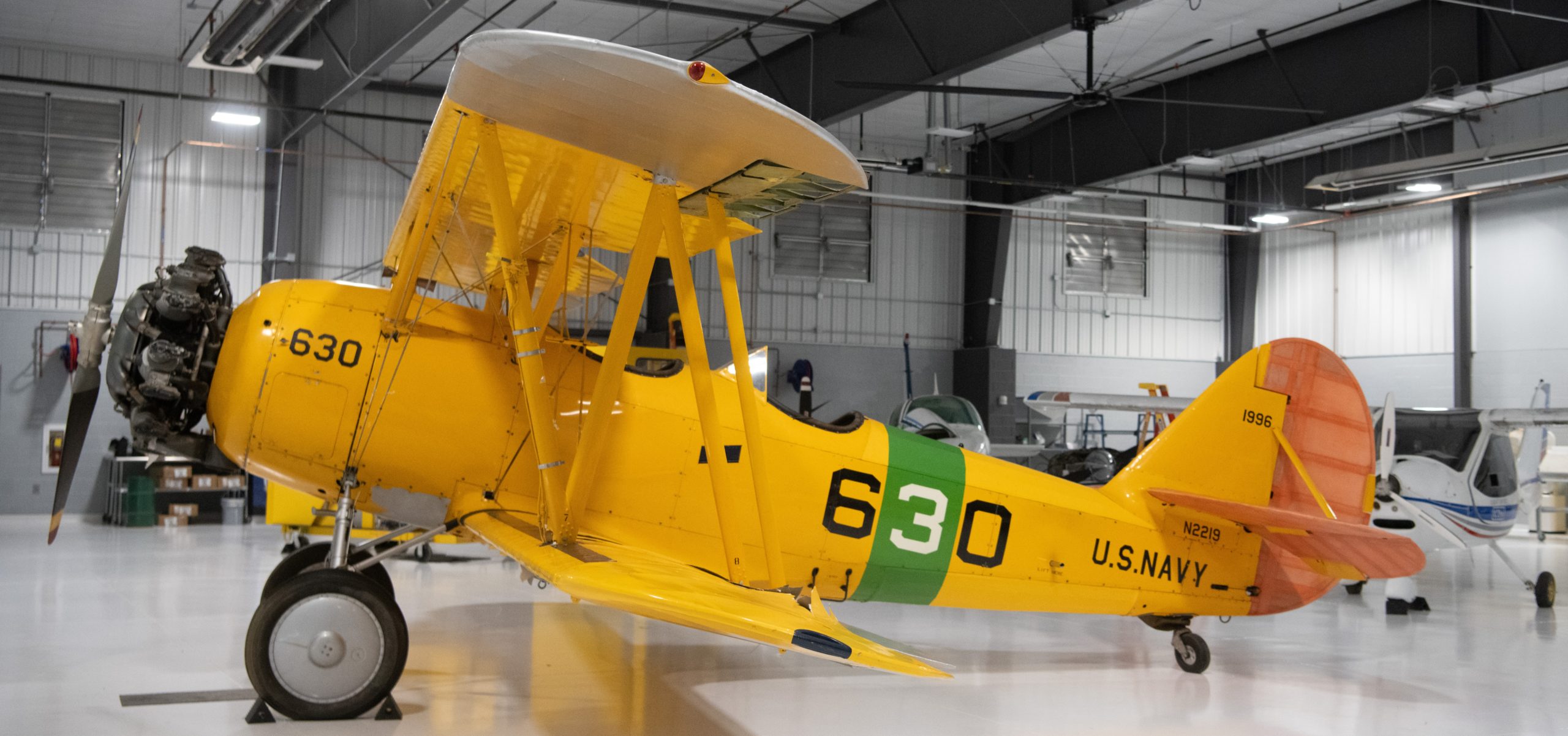 Historic Military N3N plane at Chatt Tech Aviation Training Academy